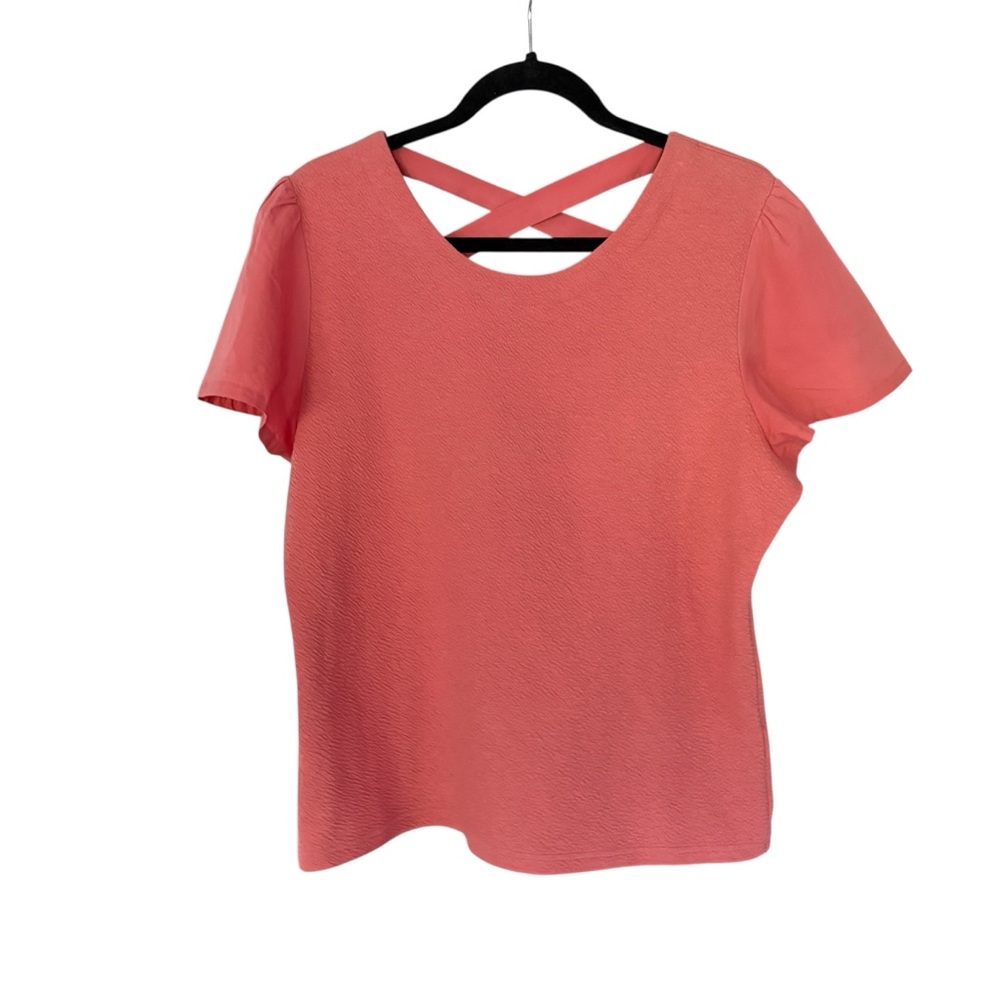 Anthropologie Coral Cross Back Blouse XL